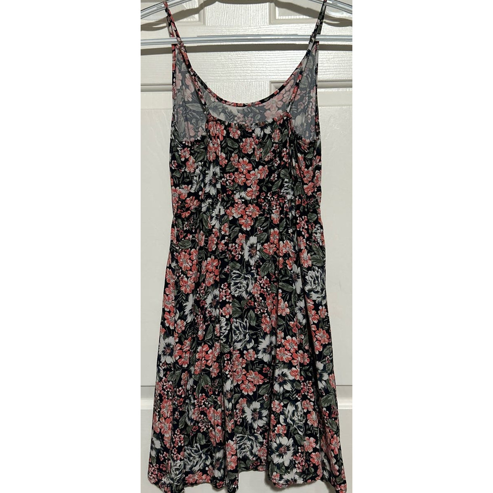 Gap Junior's Black‎ Floral Peach Green Adjustable Straps Summer Dress Size XS